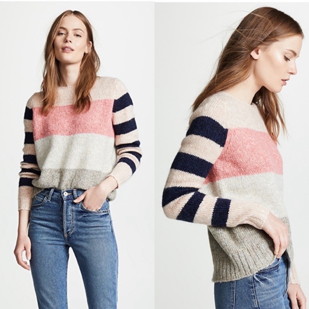 NWT La Vie Rebecca Taylor Textured Striped Sweater